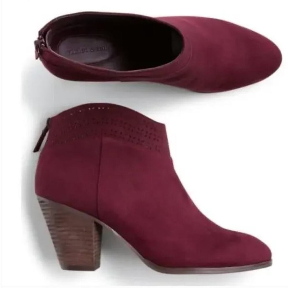 Violet and Red Jackson Maroon Lazer Cut Topline Bootie Sz 7